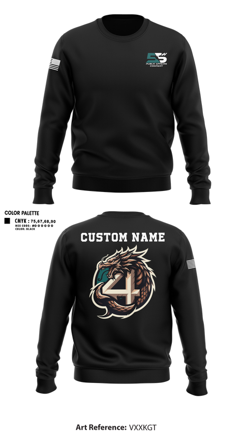 Crew Neck Sweatshirt, 55th COMCAM 4th PLT, , Teamtime, Team time, sublimation, custom sports apparel, team uniforms, spirit wear, spiritwear, sports uniforms, custom shirts, team store, custom team store, fundraiser sports, apparel fundraiser