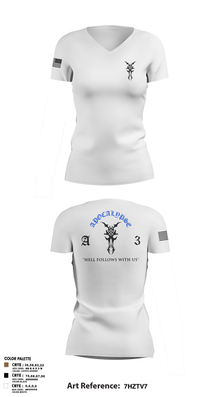 Womens Short Sleeve Vneck Shirt, Apocalypse Platoon, , Teamtime, Team time, sublimation, custom sports apparel, team uniforms, spirit wear, spiritwear, sports uniforms, custom shirts, team store, custom team store, fundraiser sports, apparel fundraiser