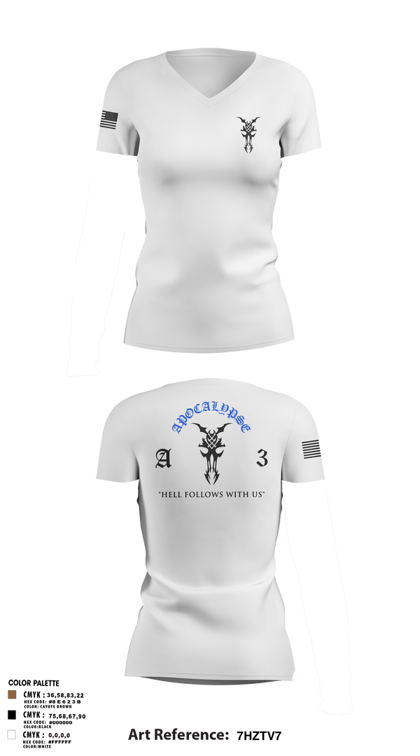 Womens Short Sleeve Vneck Shirt, Apocalypse Platoon, , Teamtime, Team time, sublimation, custom sports apparel, team uniforms, spirit wear, spiritwear, sports uniforms, custom shirts, team store, custom team store, fundraiser sports, apparel fundraiser