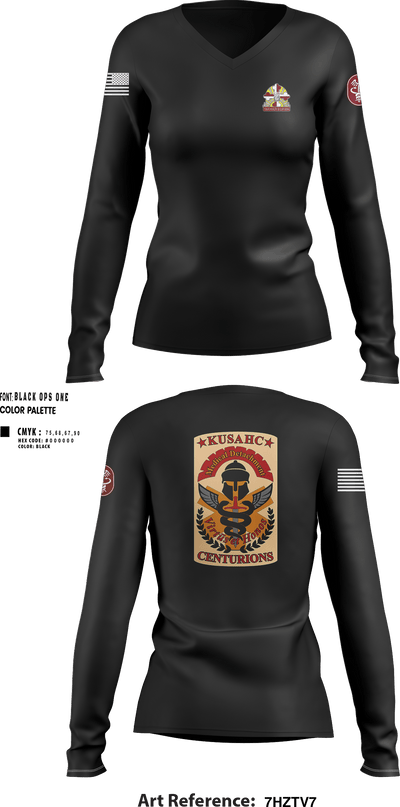 Kirk U.S. Army Health Clinic 36781561 Women's Long Sleeve V-neck Shirt - 50