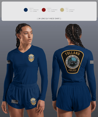 Womens Long Sleeve Vneck Shirt, Tolland Police Department, , Teamtime, Team time, sublimation, custom sports apparel, team uniforms, spirit wear, spiritwear, sports uniforms, custom shirts, team store, custom team store, fundraiser sports, apparel fundraiser