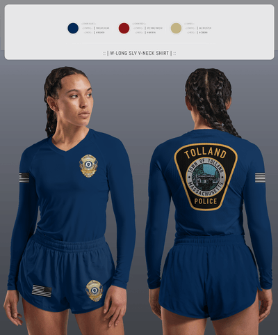 Tolland Police Department 15445764 Women's Long Sleeve V-neck Shirt - 1