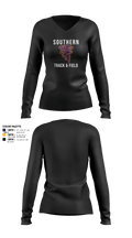 Southern Middle High School Track and Field 54886854 Women's Long Sleeve V-neck Shirt - 7