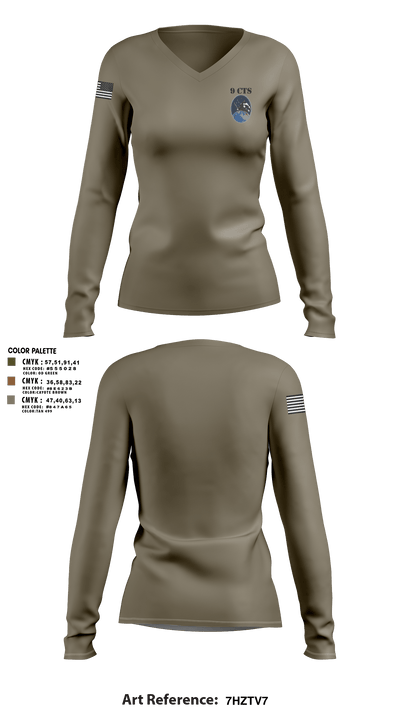 9 CTS Women's Long Sleeve V-neck Shirt - 3