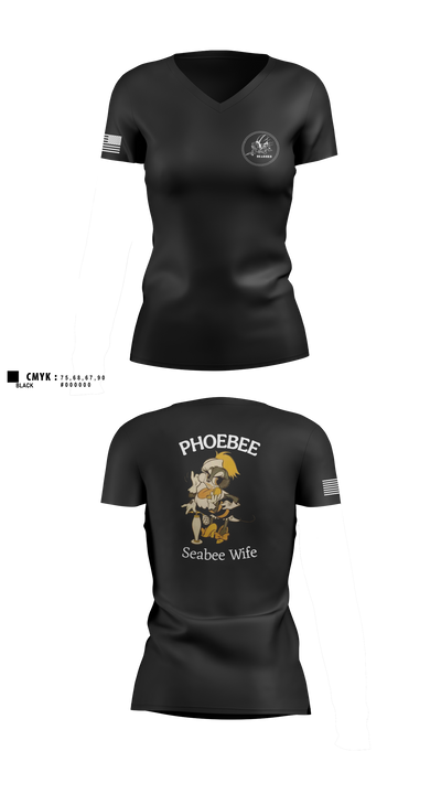Seabee Wifes 97636160 Women's Short Sleeve V-neck Shirt - 1