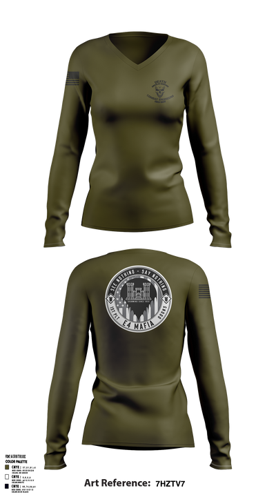 Bco 71161632 Women's Long Sleeve V-neck Shirt - 1
