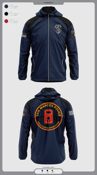 Windbreaker, San marcos police - field force, Police, Teamtime, Team time, sublimation, custom sports apparel, team uniforms, spirit wear, spiritwear, sports uniforms, custom shirts, team store, custom team store, fundraiser sports, apparel fundraiser