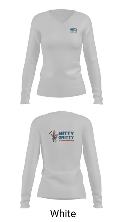 Nitty Gritty Window washing 58808848 Women's Long Sleeve V-neck Shirt - 16