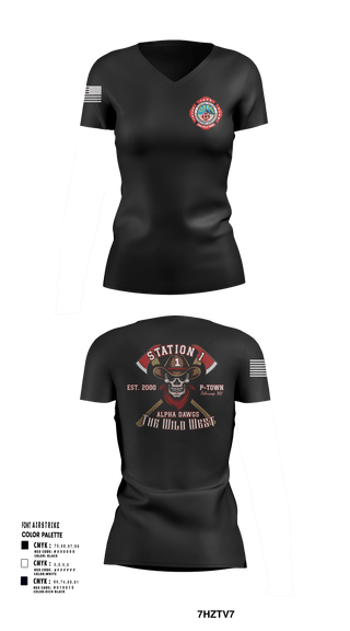 Womens Short Sleeve Vneck Shirt, PVFR, , Teamtime, Team time, sublimation, custom sports apparel, team uniforms, spirit wear, spiritwear, sports uniforms, custom shirts, team store, custom team store, fundraiser sports, apparel fundraiser