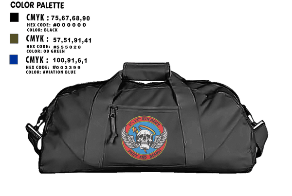 Duffle Bag, A Co, 2-13th Aviation Regiment, , Teamtime, Team time, sublimation, custom sports apparel, team uniforms, spirit wear, spiritwear, sports uniforms, custom shirts, team store, custom team store, fundraiser sports, apparel fundraiser