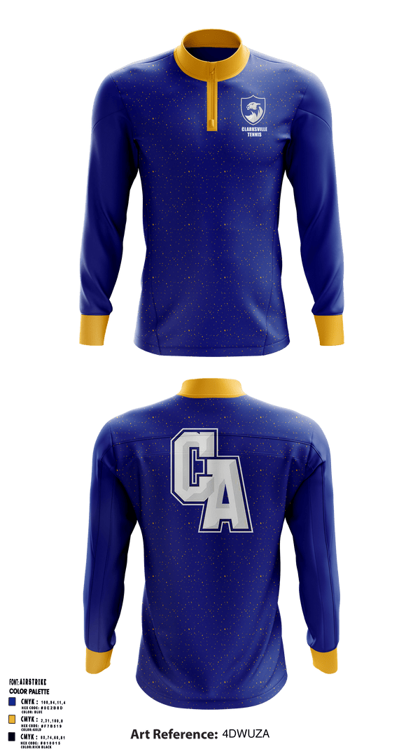 Quarter Zip Jacket, Clarksville Academy Tennis, Tennis, Teamtime, Team time, sublimation, custom sports apparel, team uniforms, spirit wear, spiritwear, sports uniforms, custom shirts, team store, custom team store, fundraiser sports, apparel fundraiser