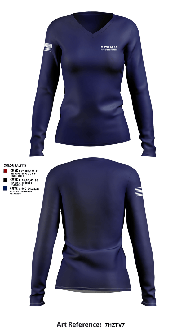 Womens Long Sleeve Vneck Shirt, Mayo Area Fire Department, , Teamtime, Team time, sublimation, custom sports apparel, team uniforms, spirit wear, spiritwear, sports uniforms, custom shirts, team store, custom team store, fundraiser sports, apparel fundraiser