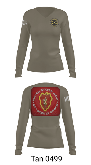 Womens Long Sleeve Vneck Shirt, 25th infantry division C-Btry 1/8 FA, , Teamtime, Team time, sublimation, custom sports apparel, team uniforms, spirit wear, spiritwear, sports uniforms, custom shirts, team store, custom team store, fundraiser sports, apparel fundraiser