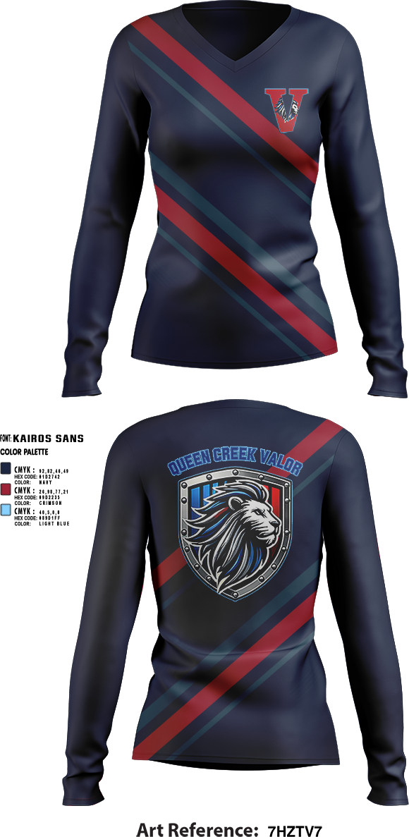 Womens Long Sleeve Vneck Shirt, Valor, , Teamtime, Team time, sublimation, custom sports apparel, team uniforms, spirit wear, spiritwear, sports uniforms, custom shirts, team store, custom team store, fundraiser sports, apparel fundraiser