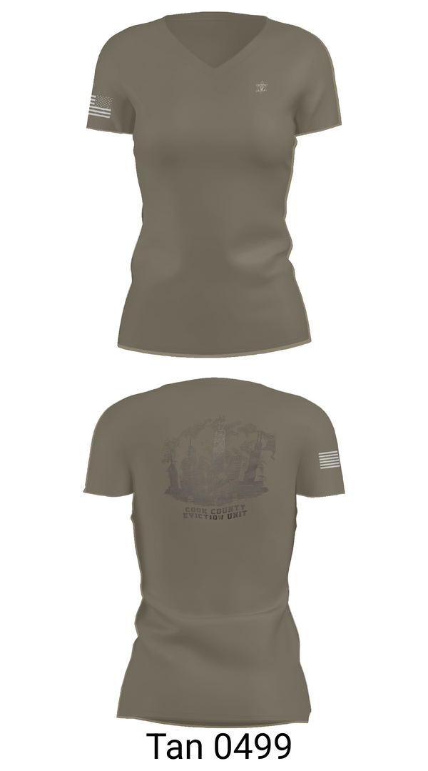 Womens Short Sleeve Vneck Shirt, Cook County Sheriff’s Department, , Teamtime, Team time, sublimation, custom sports apparel, team uniforms, spirit wear, spiritwear, sports uniforms, custom shirts, team store, custom team store, fundraiser sports, apparel fundraiser