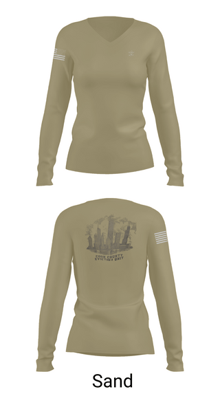 Womens Long Sleeve Vneck Shirt, Cook County Sheriff’s Department, , Teamtime, Team time, sublimation, custom sports apparel, team uniforms, spirit wear, spiritwear, sports uniforms, custom shirts, team store, custom team store, fundraiser sports, apparel fundraiser