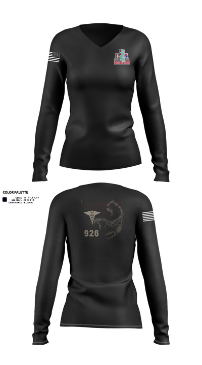 926 PM 83596948 Women's Long Sleeve V-neck Shirt - 1