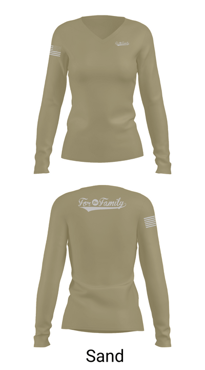 For The Family 85237509 Women's Long Sleeve V-neck Shirt - 92