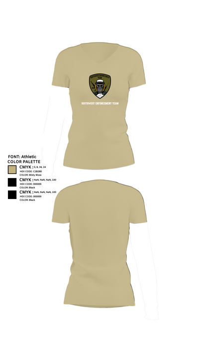 Southwest Enforcement Team 77879722 Women's Short Sleeve V-neck Shirt - 80