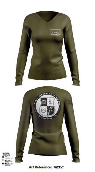 Womens Long Sleeve Vneck Shirt, Naval Research Lab, , Teamtime, Team time, sublimation, custom sports apparel, team uniforms, spirit wear, spiritwear, sports uniforms, custom shirts, team store, custom team store, fundraiser sports, apparel fundraiser