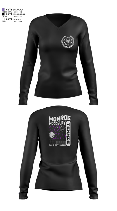 Monroe Woodbury 23360054 Women's Long Sleeve V-neck Shirt - 6