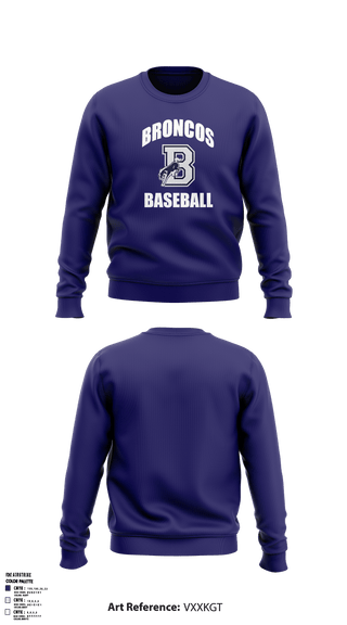 Crew Neck Sweatshirt, Burrillville High School Broncos Baseball, Baseball, Teamtime, Team time, sublimation, custom sports apparel, team uniforms, spirit wear, spiritwear, sports uniforms, custom shirts, team store, custom team store, fundraiser sports, apparel fundraiser