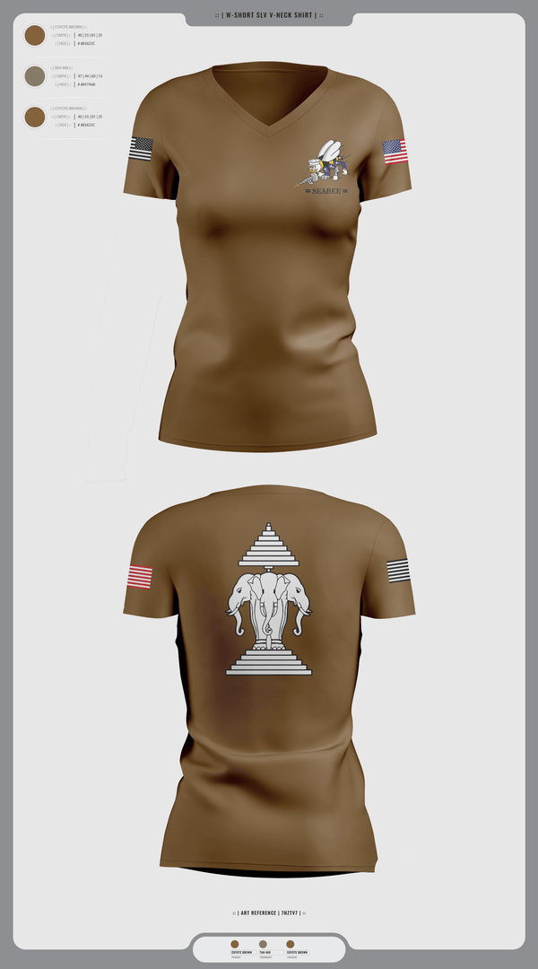 Womens Short Sleeve Vneck Shirt, Seabee, Navy, Teamtime, Team time, sublimation, custom sports apparel, team uniforms, spirit wear, spiritwear, sports uniforms, custom shirts, team store, custom team store, fundraiser sports, apparel fundraiser