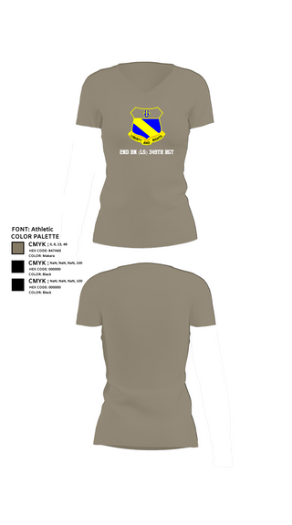 Womens Short Sleeve Vneck Shirt, 2nd BN (LS) 349th RGT, , Teamtime, Team time, sublimation, custom sports apparel, team uniforms, spirit wear, spiritwear, sports uniforms, custom shirts, team store, custom team store, fundraiser sports, apparel fundraiser