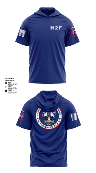 Short Sleeve Performance Shirt with hood, 2BCT H2F, Army, Teamtime, Team time, sublimation, custom sports apparel, team uniforms, spirit wear, spiritwear, sports uniforms, custom shirts, team store, custom team store, fundraiser sports, apparel fundraiser