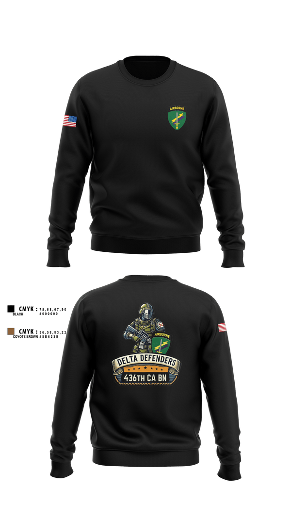 Crew Neck Sweatshirt, D Co 436th CA BN, , Teamtime, Team time, sublimation, custom sports apparel, team uniforms, spirit wear, spiritwear, sports uniforms, custom shirts, team store, custom team store, fundraiser sports, apparel fundraiser