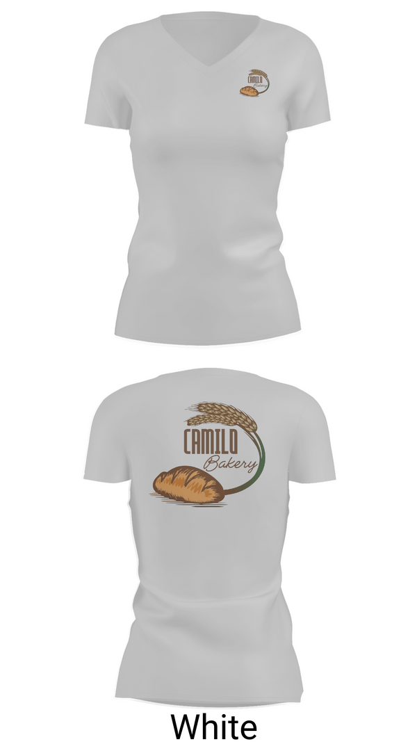 Womens Short Sleeve Vneck Shirt, Camilo bakery, , Teamtime, Team time, sublimation, custom sports apparel, team uniforms, spirit wear, spiritwear, sports uniforms, custom shirts, team store, custom team store, fundraiser sports, apparel fundraiser