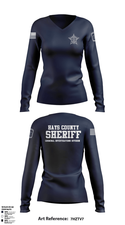 Hays County Sheriff's Office - CID 76464241 Women's Long Sleeve V-neck Shirt - 4