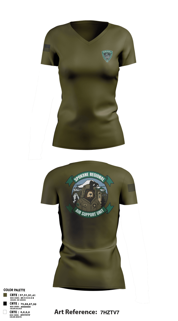 Womens Short Sleeve Vneck Shirt, Spokane Regional Air Support Unit, Police, Teamtime, Team time, sublimation, custom sports apparel, team uniforms, spirit wear, spiritwear, sports uniforms, custom shirts, team store, custom team store, fundraiser sports, apparel fundraiser