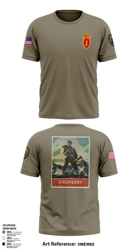 Old School Cotton Feel Shirt, 77th CEC-I, , Teamtime, Team time, sublimation, custom sports apparel, team uniforms, spirit wear, spiritwear, sports uniforms, custom shirts, team store, custom team store, fundraiser sports, apparel fundraiser