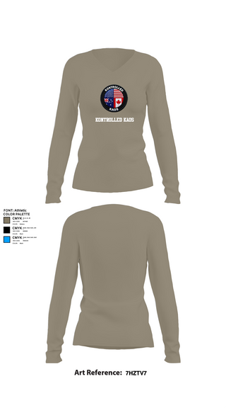 Womens Long Sleeve Vneck Shirt, Kontrolled Kaos, E-Sports, Teamtime, Team time, sublimation, custom sports apparel, team uniforms, spirit wear, spiritwear, sports uniforms, custom shirts, team store, custom team store, fundraiser sports, apparel fundraiser