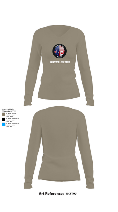 Kontrolled Kaos 4706470 Women's Long Sleeve V-neck Shirt - 62