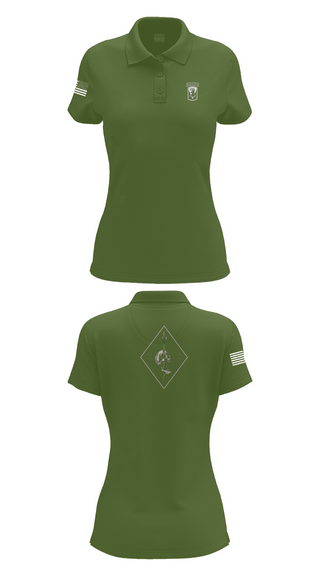 Womens Short Sleeve Performance Polo, Chosen Co. 1-102D INF, Army, Teamtime, Team time, sublimation, custom sports apparel, team uniforms, spirit wear, spiritwear, sports uniforms, custom shirts, team store, custom team store, fundraiser sports, apparel fundraiser