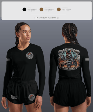 Womens Long Sleeve Vneck Shirt, Ghost Riders, , Teamtime, Team time, sublimation, custom sports apparel, team uniforms, spirit wear, spiritwear, sports uniforms, custom shirts, team store, custom team store, fundraiser sports, apparel fundraiser