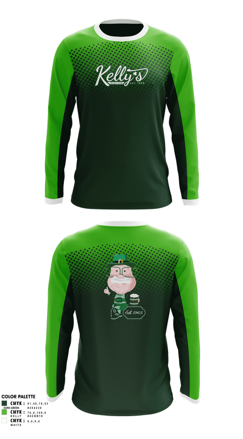 Long Sleeve Performance Shirt, Kelly’s Irish Pub, , Teamtime, Team time, sublimation, custom sports apparel, team uniforms, spirit wear, spiritwear, sports uniforms, custom shirts, team store, custom team store, fundraiser sports, apparel fundraiser