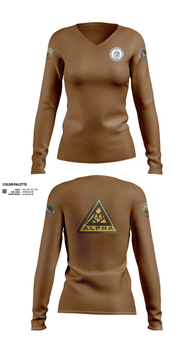 ProForce 74761390 Women's Long Sleeve V-neck Shirt - 2