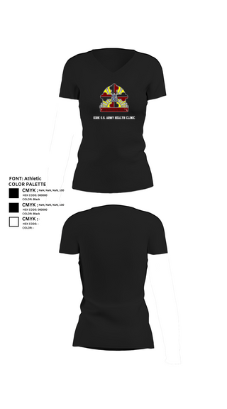 Womens Short Sleeve Vneck Shirt, Kirk U.S. Army Health Clinic, , Teamtime, Team time, sublimation, custom sports apparel, team uniforms, spirit wear, spiritwear, sports uniforms, custom shirts, team store, custom team store, fundraiser sports, apparel fundraiser