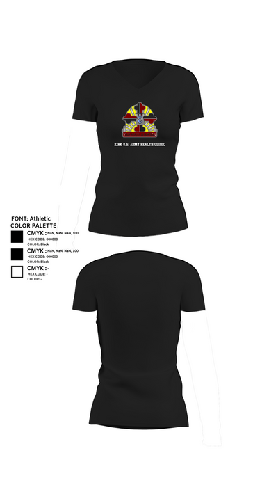 Kirk U.S. Army Health Clinic 36781561 Women's Short Sleeve V-neck Shirt - 24