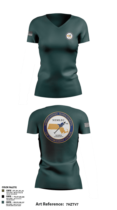 NEMLEC Women's Short Sleeve V-neck Shirt - 3