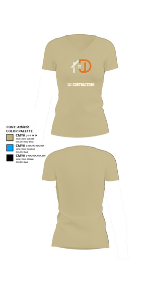 Womens Short Sleeve Vneck Shirt, DJ CONTRACTORS, , Teamtime, Team time, sublimation, custom sports apparel, team uniforms, spirit wear, spiritwear, sports uniforms, custom shirts, team store, custom team store, fundraiser sports, apparel fundraiser