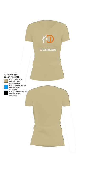 DJ CONTRACTORS 12982889 Women's Short Sleeve V-neck Shirt - 38
