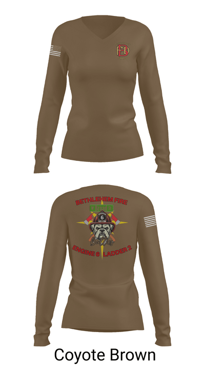 Bethlehem Fire Department E6/L2 76830300 Women's Long Sleeve V-neck Shirt - 17