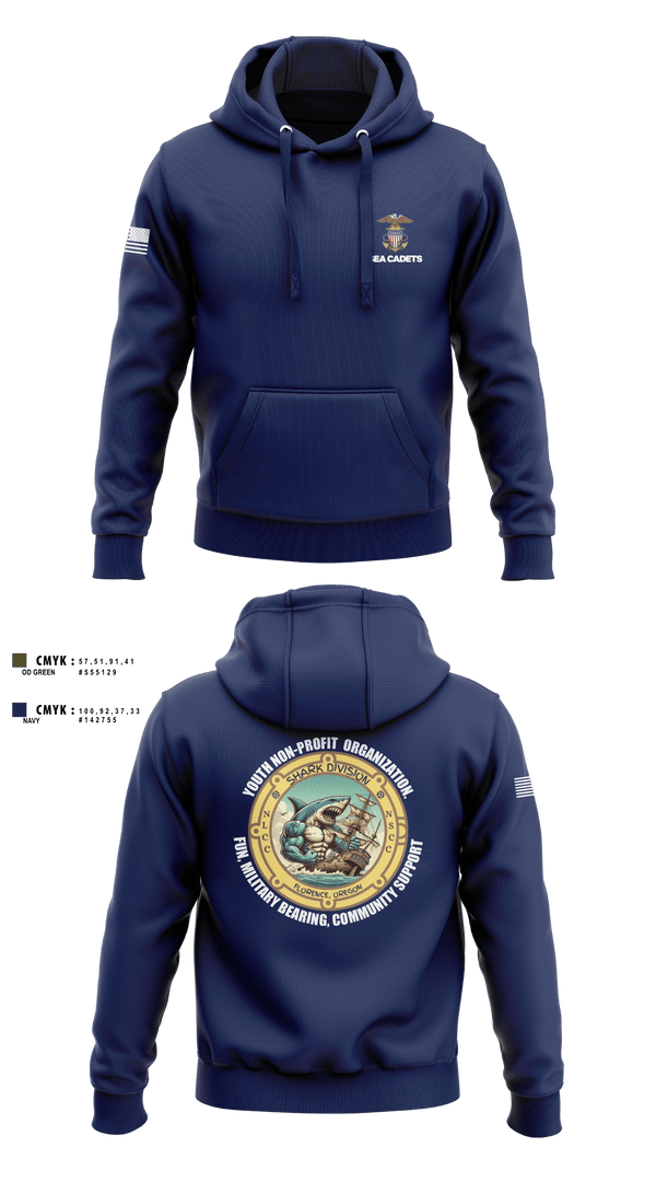 Hoodie, US Naval Sea Cadets Shark Division, , Teamtime, Team time, sublimation, custom sports apparel, team uniforms, spirit wear, spiritwear, sports uniforms, custom shirts, team store, custom team store, fundraiser sports, apparel fundraiser