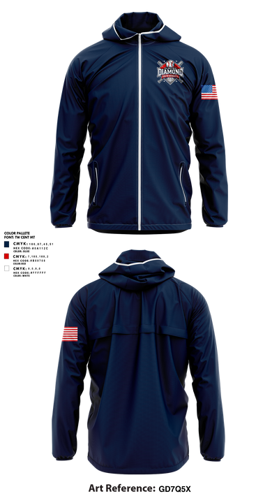 Alabama Diamond Youth Baseball 34695198 Windbreaker - 3