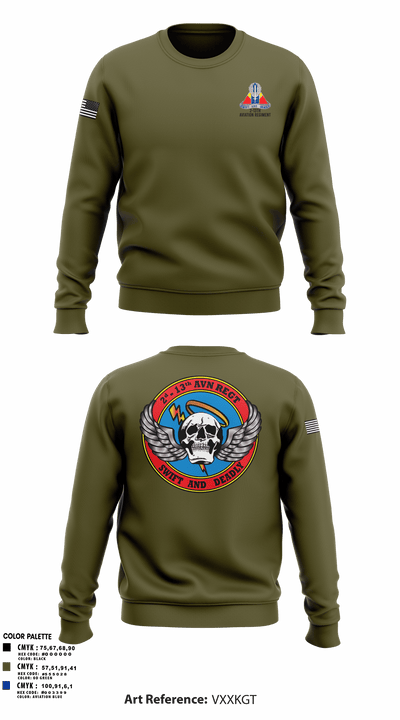 A Co, 2-13th Aviation Regiment 86069312 Crew Neck Sweatshirt - 14