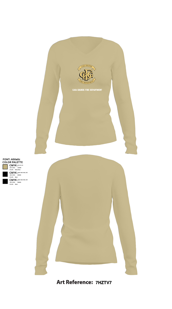 Womens Long Sleeve Vneck Shirt, Casa Grande Fire Department, , Teamtime, Team time, sublimation, custom sports apparel, team uniforms, spirit wear, spiritwear, sports uniforms, custom shirts, team store, custom team store, fundraiser sports, apparel fundraiser